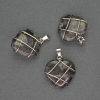 Pendant Heart Labradorite in silver-plated wrap, diameter 21×21mm±, length 27mm±
