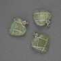 Pendant Heart Nephrite in a silver-plated weave, diameter 21×21mm±, length 27mm±