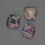 Pendant Heart Amethyst in silver-plated weave, diameter 21x21mm ±, length 27mm ±