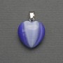 Pendant Heart Cat's Eye Violet Silver Metal, diameter 20x20mm±, length 30mm±