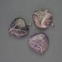 Pendant Heart Amethyst in Silver Plating, diameter 30x30mm±, length 37mm±