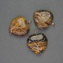 Pendant Heart Tiger's Eye in golden filling, diameter 30x30mm±, length 37mm±