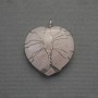 Heart Pendant Rose Quartz in a Silver Plated Twist, diameter 30x30mm±, length 37mm±