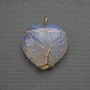 Pendant Heart Moonstone in a golden weave, diameter 30x30mm±, length 37mm±
