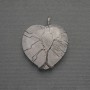 Pendant Heart Rock Crystal in silver-plated setting, diameter 30x30mm±, length 37mm±