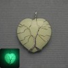 Pendant Heart Onyx green glow in silver weave, diameter 30×30mm±, length 37mm±