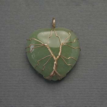 Heart Jade Pendant in Golden Plating, diameter 30x30mm±, length 36mm±