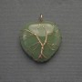 Heart Jade Pendant in Golden Plating, diameter 30x30mm±, length 36mm±