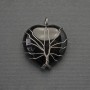 Pendant Heart of Agate in a silvered weave, diameter 30x30mm±, length 37mm±
