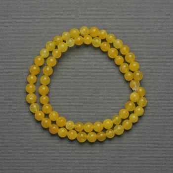 Citrine Beads (imitation) smooth ball, diameter 6mm± on thread, length 37cm+