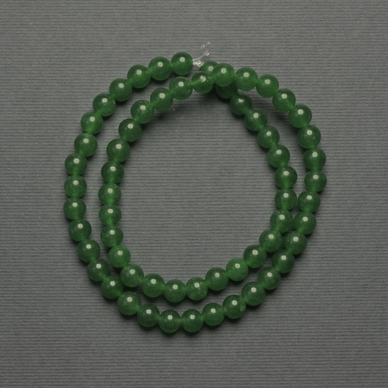 Chrysoprase Beads smooth ball, diameter 6mm± on thread, length 38cm+