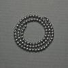 Terahertz Beads Round Ball 5mm, Dark Silver on Thread, 41cm+