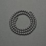 Terahertz Beads Round Ball 5mm, Dark Silver on Thread, 41cm+