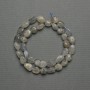 Labradorite Tumbled Beads, diameter 10-12×9mm ± on thread, length 40cm+