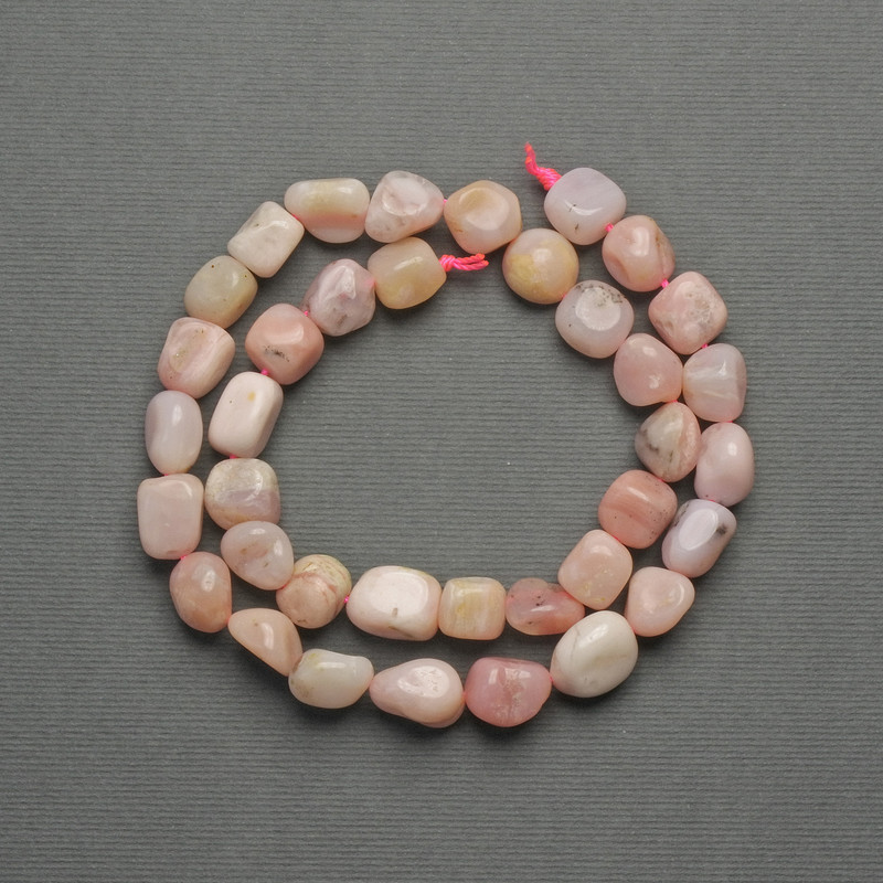 Morganite Beads, Rose Opal Tubular Beads 11×10mm ± on Thread, 40cm+ Length