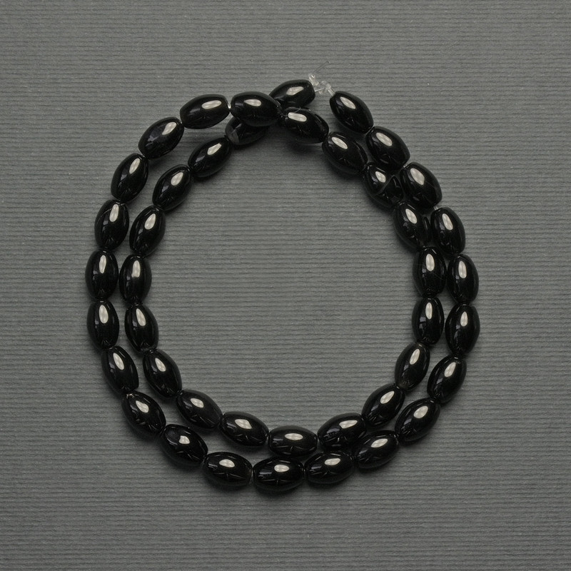 Agate Beads Grain Shape 9×6mm ± on thread, length 39cm+