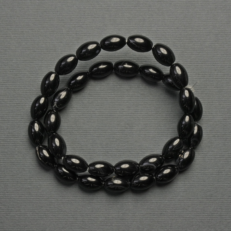 Agate seed beads, 12x8mm, on cord, length 39cm+