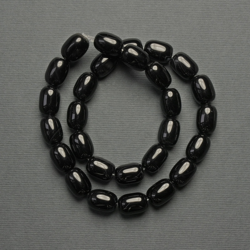 Agate Barrel Beads, 14×10 mm, on thread, 39 cm long