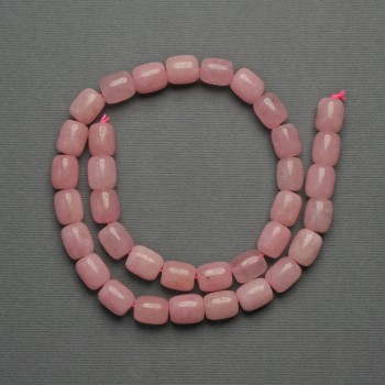 Beads Pink Quartz Barilo, 11×9mm bar shape, on thread, length 38cm+