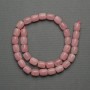 Beads Pink Quartz Barilo, 11×9mm bar shape, on thread, length 38cm+