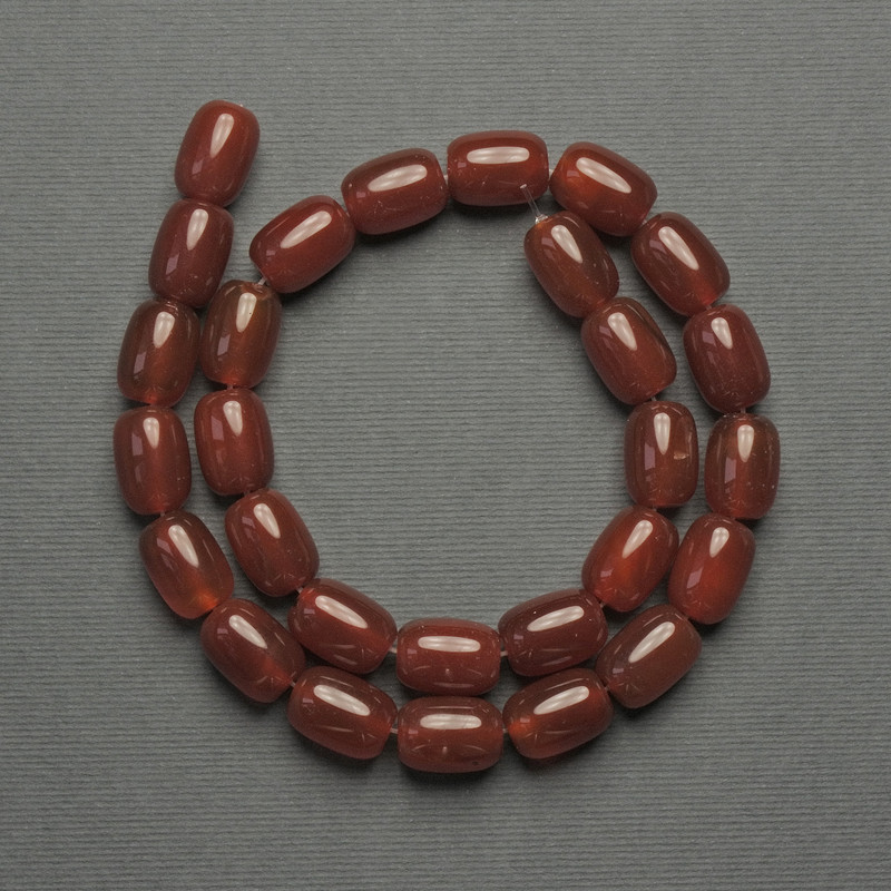 Carnelian Sardonyx Beads Barilo, diameter 14x10mm± on thread, length 39cm+