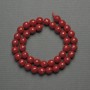 Beads on a thread Coral (pressed) faceted round bead, diameter 10mm +/-, length 36cm +/-