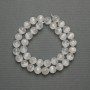 Selenite Beads Smooth Sphere 10mm Ø on Thread, Length 39cm+