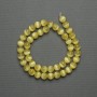 Cat's Eye Beads Yellow Synthetic Stone Smooth Round Beads 8mm± on Thread, Length 39cm+