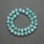 Cat's Eye Beads Blue Synthetic Stone Smooth Sphere, 10mm diameter ± on thread, 39cm length ±