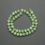 Cat's Eye Beads greenish synthetic stone smooth sphere, diameter 8mm ± on thread, length 39cm+