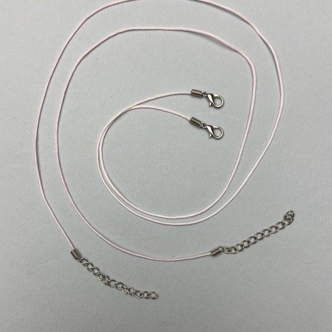 Pink cord "braid" for necklace, diameter 1mm, length 51–55cm+