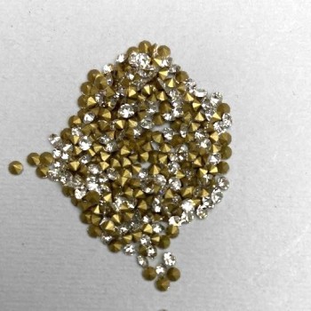 Crystal stones, white color, diameter 2–3 mm (+/-) per set / 4 g (+/-)
