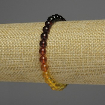 Amber Bracelet Gradient Smooth Bead, Ø 6mm+, length 18cm+-, stretch
