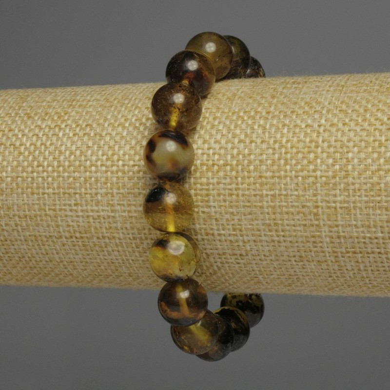 Amber Bracelet smooth beads, diameter 12mm±, length 18cm± stretch