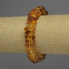 Bracelet Amber barrel bead square, diameter 12x4mm+-, length 18cm+- stretch