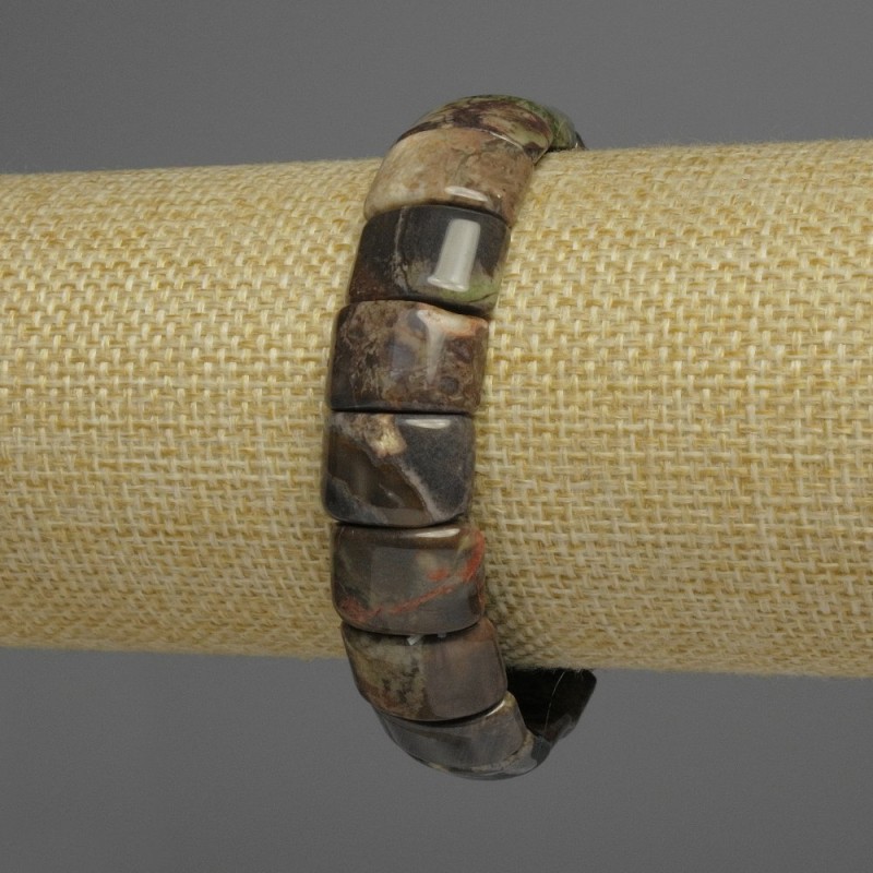 Bracelet natural stone Jasper Ocean – link, diameter 15×10mm +-, length 18cm +/-, stretch
