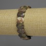Bracelet, Ocean Jasper, faceted link, diameter 14x10mm, stretchy 18cm adjustable