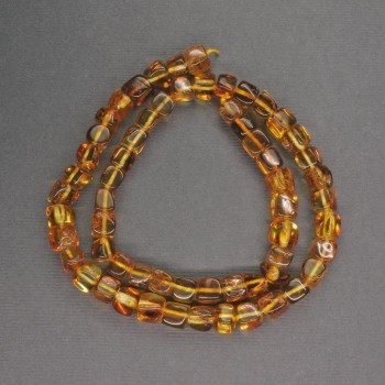 Amber Beads Cubic Cabochon 7mm Diameter, 39cm Length