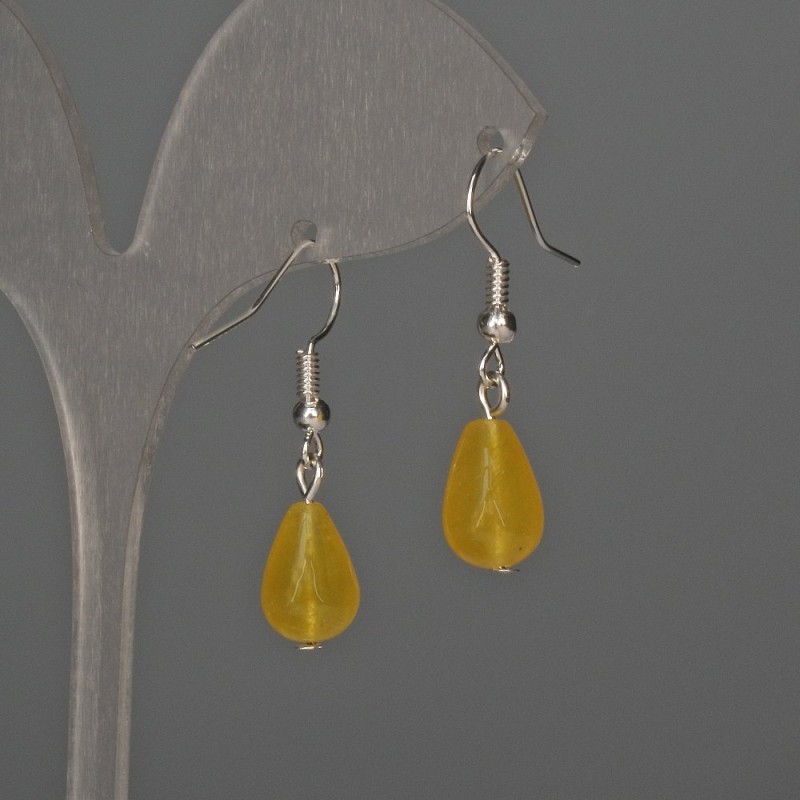 Toned Quartz Teardrop Earrings 8×12 mm ±, length 32 mm ±