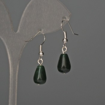 Chrysoprase Drop Earrings 8×12mm ±, total length 32mm ±
