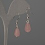  Earrings Rose Quartz Drop 8×12 mm+-, length 32 mm+-