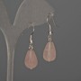 Earrings Pink Quartz Drop 10×15mm ±, length 35mm ±