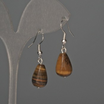 Earrings Tiger’s Eye Drop 10x15mm±, length 35mm±