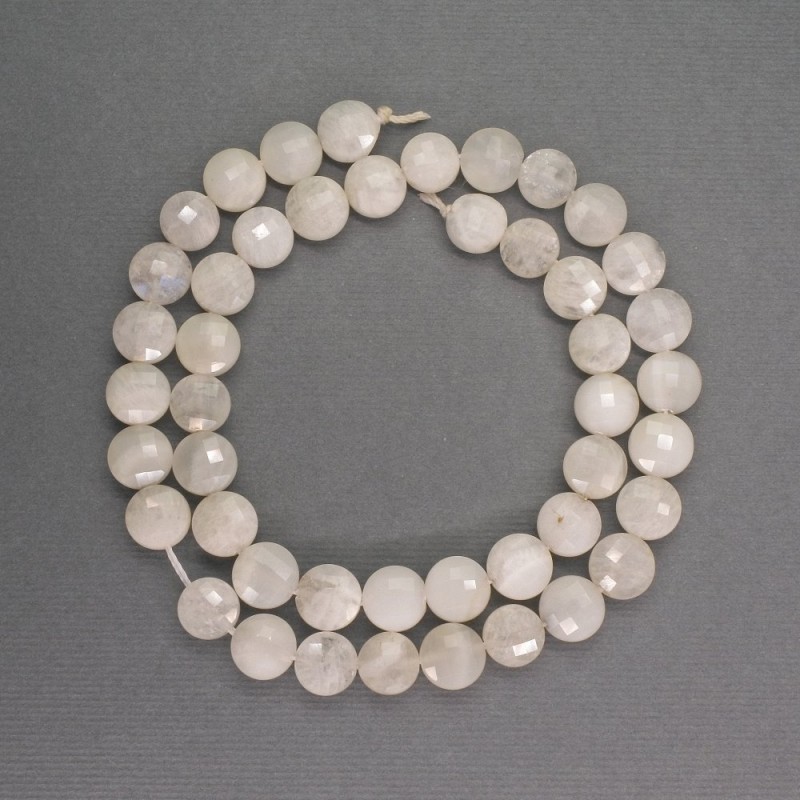 Adularia Beads Cut Coin-Shaped 8 mm, 5x5 mm, ~ length 38 cm