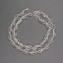 Natural Stone Beads Mountain Crystal Bent Oval 8x12mm, length 40cm
