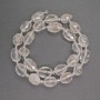 Natural gemstone Beads Faceted Mountain Crystal Oval Bead 10×13 mm ±, 4 mm ± Seed Beads, Length 40 cm ±