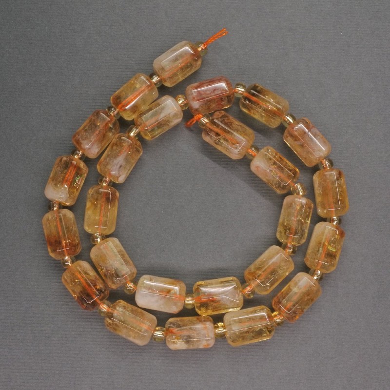 Citrine Beads, Faceted Cylinders, 8×13 mm ±, 4 mm+ bead diameter, 40 cm+ length