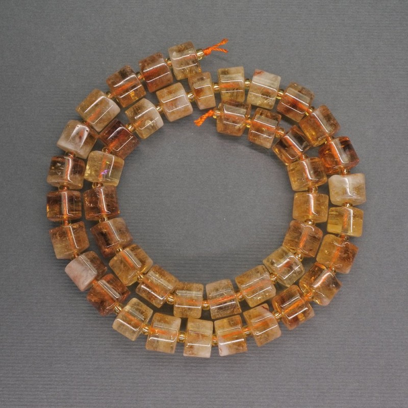 Citrine Beads Cylindrical 9x7mm, 41cm length