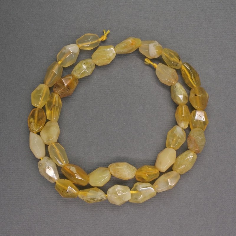 Natural Stone Beads Yellow Agate Briolette 8×12mm, length 39cm