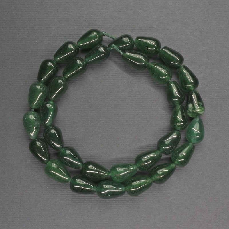 Chrysoprase drop beads, 8x12mm, thread length 37cm